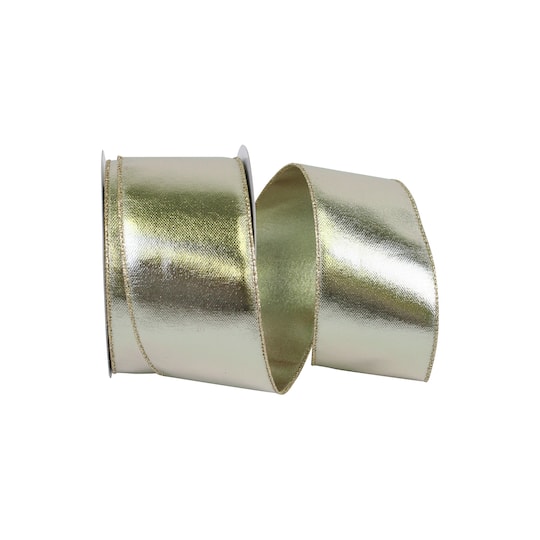 The Ribbon Roll 2.5" x 10yd. Wired Metallic Two-Sided Lamé Foil Ribbon